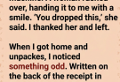 I Almost Ignored the Receipt—Until I Read What Was Written on the Back